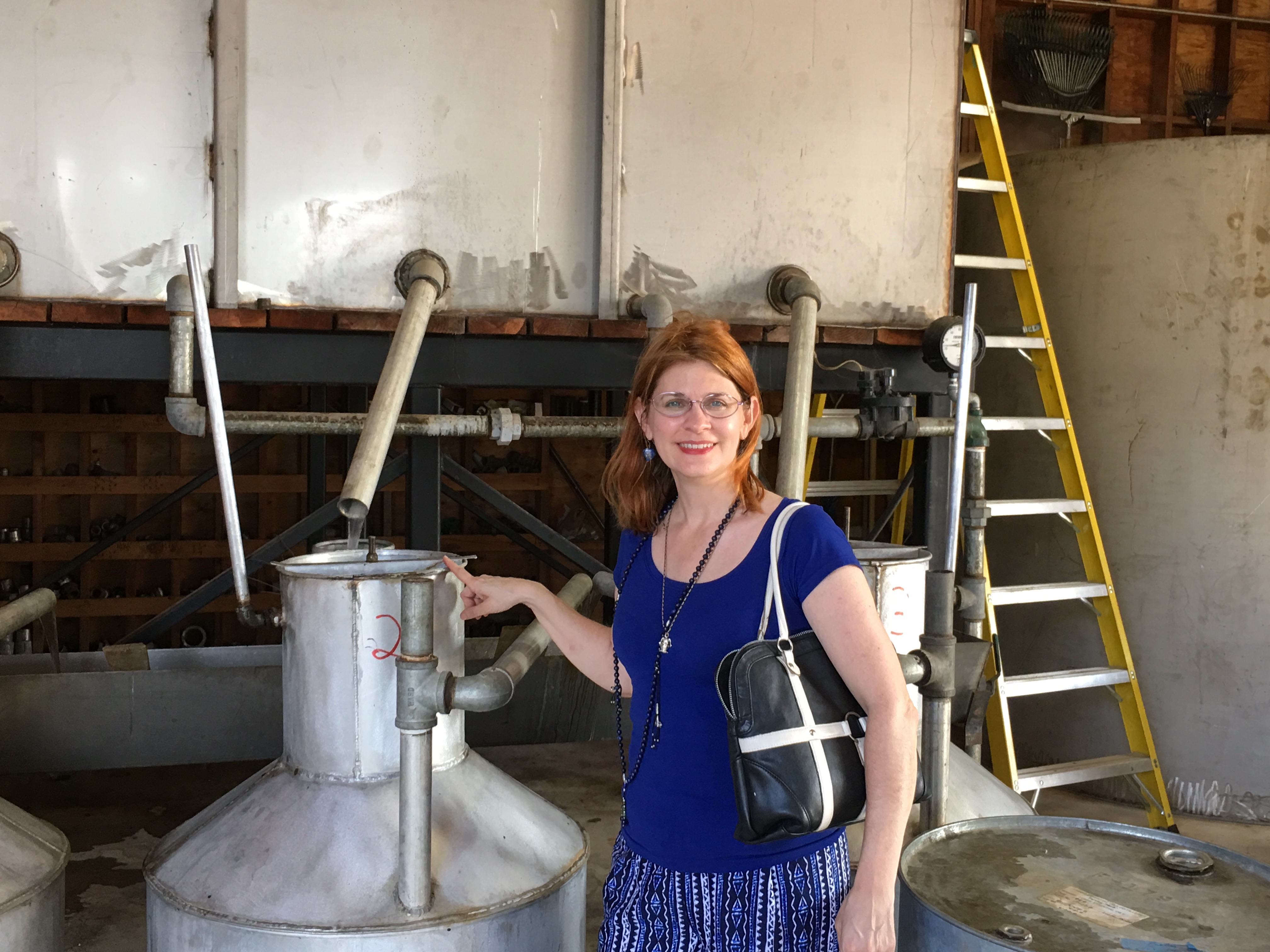 Cynthia Foster, MD at an Essential Oil Distillery