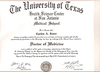 Cynthia Foster MDs Medical Diploma