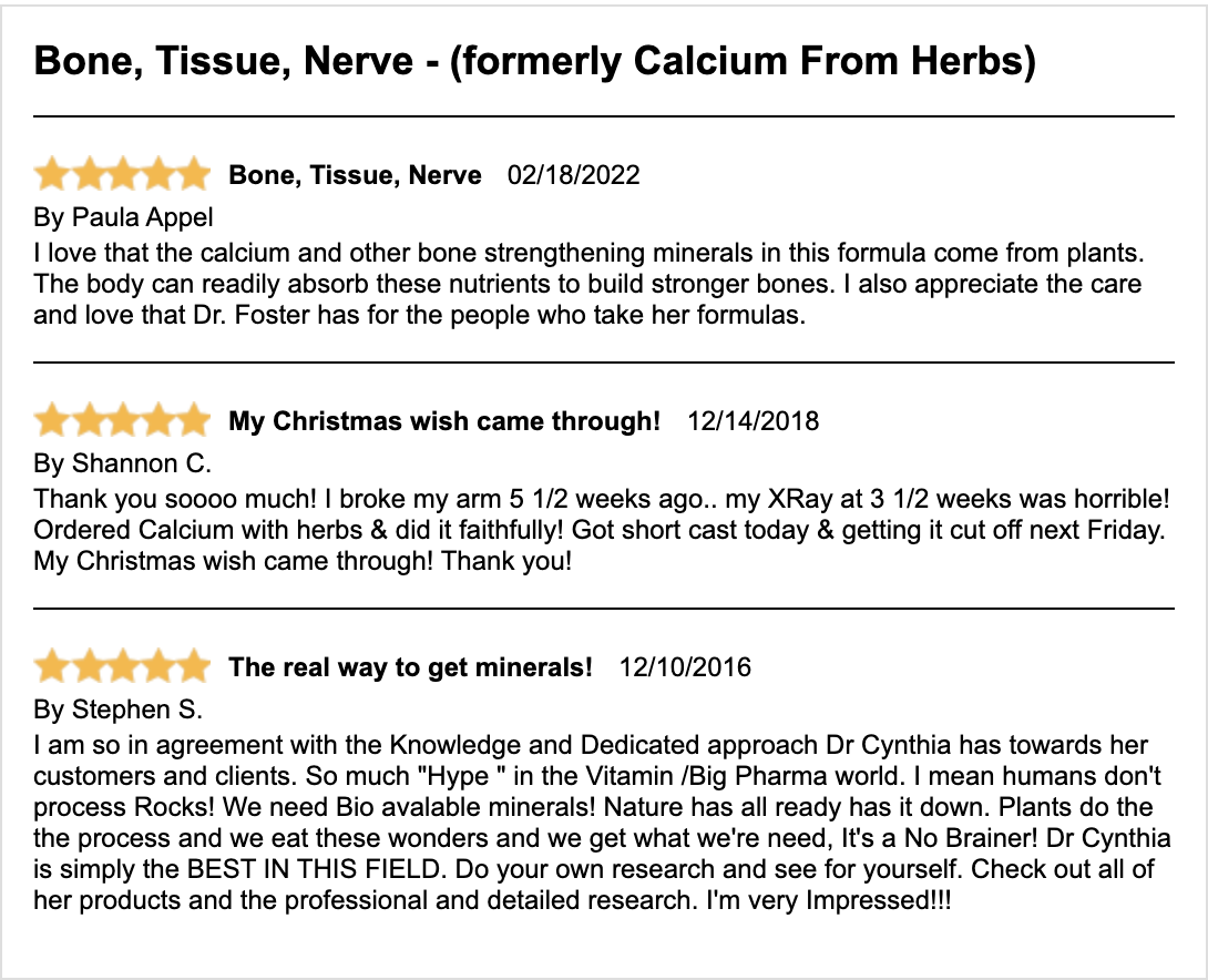 Bone, Tissue, Nerve - (formerly Calcium From Herbs)