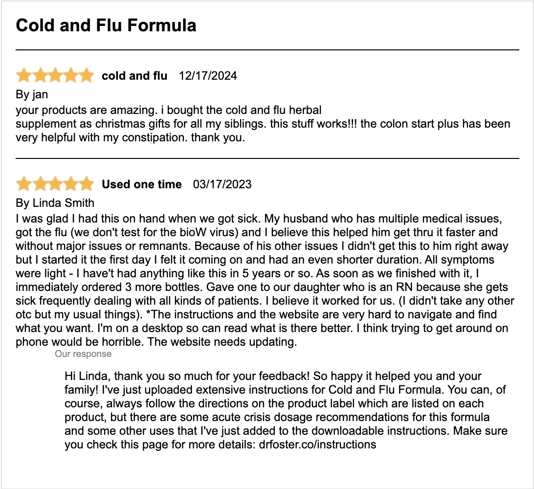 Cold and Flu Formula