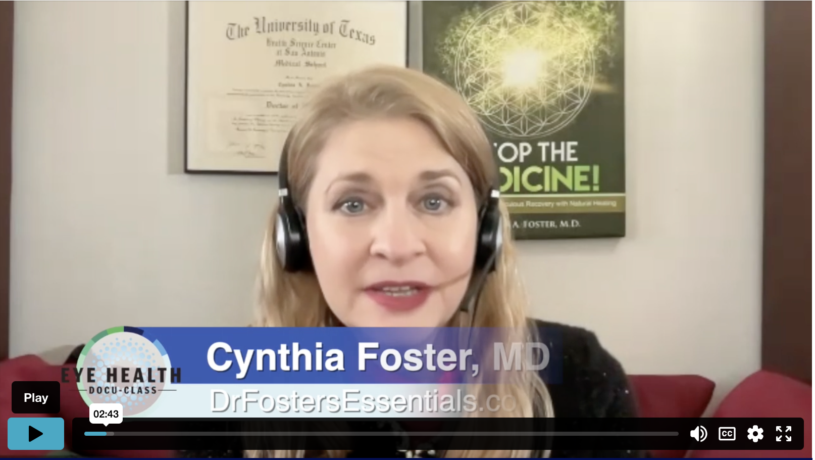Cynthia Foster, MD on the Eye Health Docu-Class