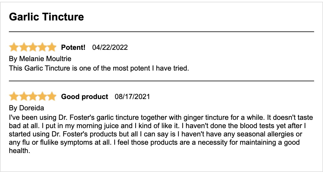 Garlic Tincture