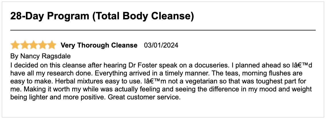 28-Day Program (Total Body Cleanse)