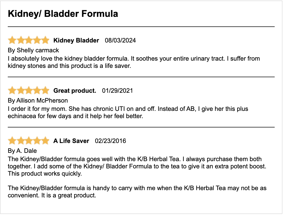 Kidney/ Bladder Formula