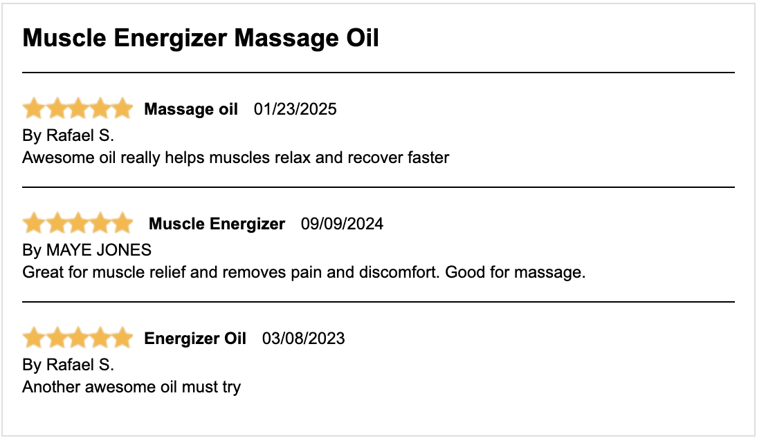 Muscle Energizer Massage Oil