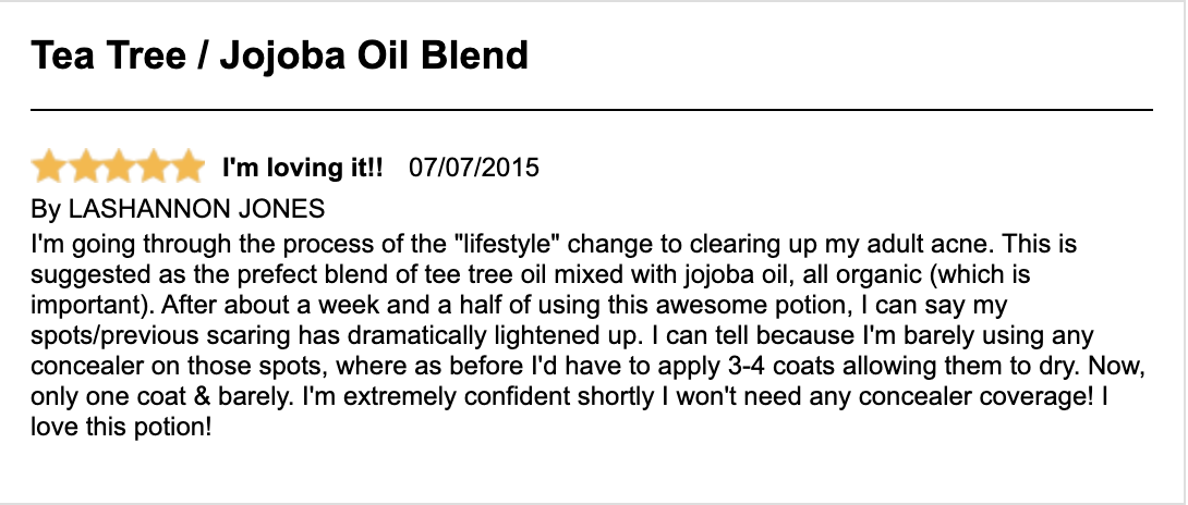 Tea Tree / Jojoba Oil Blend